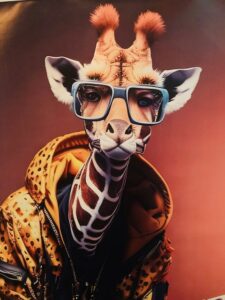 Décors sur le thème des girafes avec les visuels branché de girafes urbaines