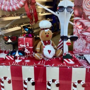 Sucreries et gourmandises de Noël en vitrine
